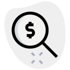 Money lookup concept for investment in large options icon
