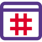 Hashtag widely used and on a web browser icon