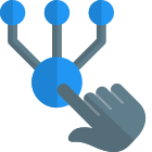 Integrated Technology connected for multiple nodes with touch screen icon