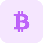 BTC, Bitcoin cryptocurrency electronic cash logotype layout icon
