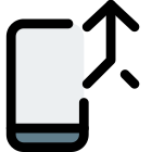 Mobile phone with call merge up arrow icon