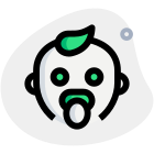 Baby with a pacifier in his mouth icon
