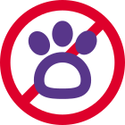 Pets are not allowed in clubs and private property location icon