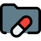 Medicine records stored in a computer folder icon