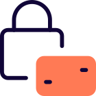 Credit card security with bit authentication layout icon