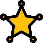 Shariff star badge with circle around it icon