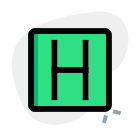 Helicopter signal with alphabet H on a roof top icon