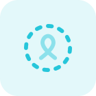 Cancer awareness programme with a ribbon logotype isolated on a white background icon