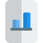 Bar chart file isolated on a white background icon