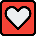 Heart shape in a square isolated on a white background icon