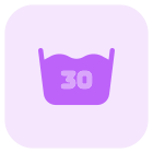 Washing clothes under 30 degree Celsius to reduce wrinkles icon
