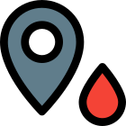 Location for the blood bank isolated on a white background icon