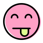 Tongue-out smiling emoji with eyes closed expression icon