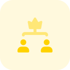 Top management manager under crown badge logotype icon