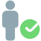 Verified employee list with a checkmark option layout icon