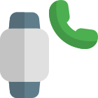 Calling feature on digital smartwatch with handphone logotype icon