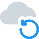Reload cloud content with refresh arrow button icon