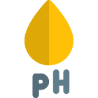 Blood drop with PH testing facility isolated on a white background icon