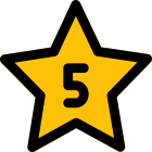 avaliação externa de cinco estrelas-desempenho-isolado-em-fundo-branco-recompensas-preenchidas-tal-revivo icon