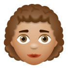 Woman Curly Hair Medium Skin Tone icon