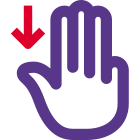 Multi touch with drag down position layout icon