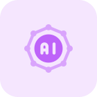 Machine learning Technology with integrated AI isolated on a white background icon