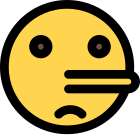 Nose long stretch representing lying expression emoticon icon