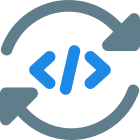 Programming language software syncing with circular loops icon