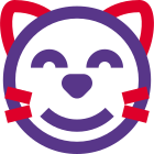 Eyes closed with cat smiling emoji for chat icon