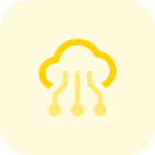 Cloud technology with connected nodes isolated on a white background icon