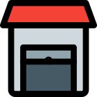 Small storage with facility for equipment layout icon