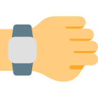 Square watch face worn on left hand icon