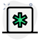 Asterisk button for computer keyboard layout function icon