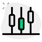 Box plot graph chart with different data values icon