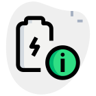 Phone charging info with battery life logotype icon