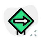 Right arrow for navigation and direction layout icon