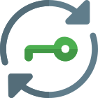 Key encryption on a file syncing software icon