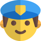 Man police in a duty uniform emoticon icon