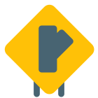 Intersection cut off from the highway to right side icon