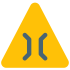 Triangular shape signboard with a narrow bridge lane icon