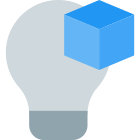 New ideas on 3D printing with lightning bulb Logotype icon