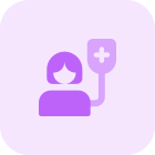 Female patient with blood transfusion in process layout icon