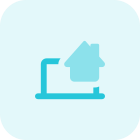 Portable laptop to control home automation services layout icon