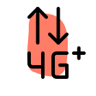 Fourth generation network plus and internet connectivity logotype icon