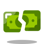 dinero dividido icon