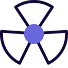 Radioactive element signboard isolated on white background icon