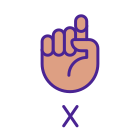 Letter X in ASL icon