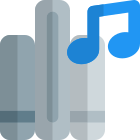 Arts and music collections of book isolated on a white background icon