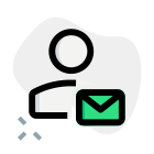 Email message of a user received online icon