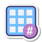 Grille d'activité avec hashtag icon